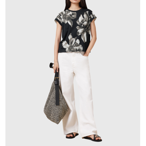 AllSaints Anna Floral Print Short Sleeve T-Shirt